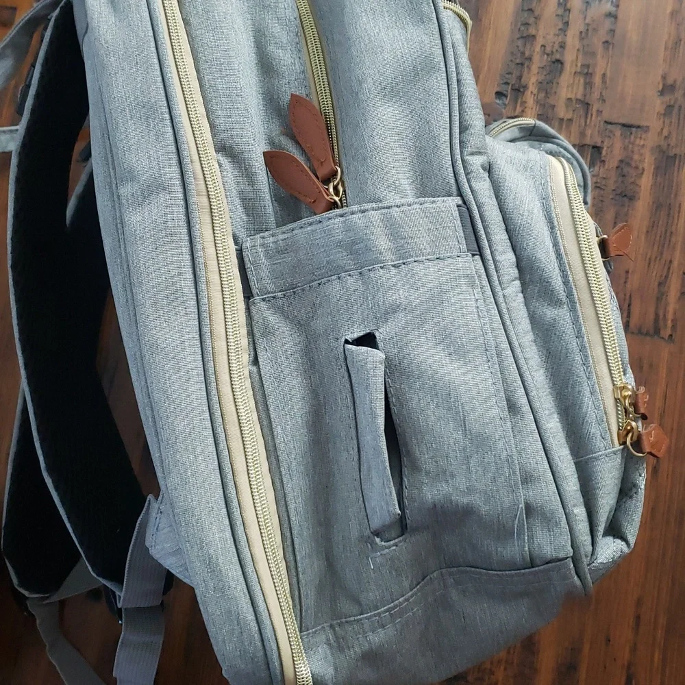 Sunshine Gray Backpack Diaper Bag Multifunction Like New